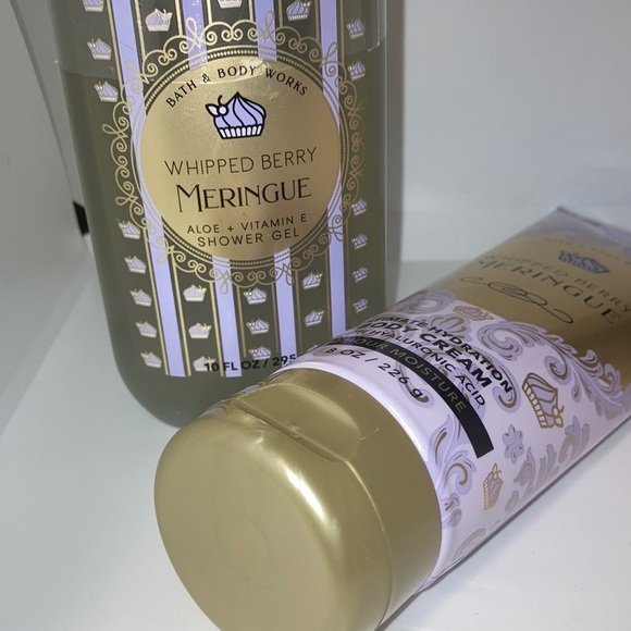 3X NEW Bath & Body Works Shower Gel & Body Cream SET Whipped Berry Meringue - Picture 4 of 6